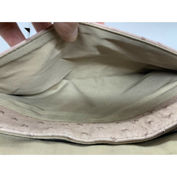 Guess Faux Ostrich Stud Purse with Chain Strap Tan Nude Beige Authentic - Picture 9 of 10